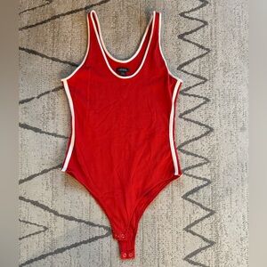 Wild Fable Red Bodysuit with White Accents